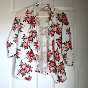 Floral open cardigan jacket